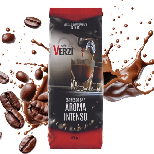 1 kg Caffé VERZI Espresso Bar AROMA INTENSO ganze Kaffeebohnen Mischung